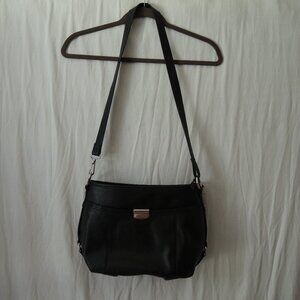 Rosetti Shoulder Bag Black Purse with Silver Tone Hardware Multiple Pockets